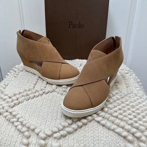 Palio Faith Wedge Sneaker-Tan Nubuck size 8